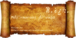 Mármarosi Évald névjegykártya
